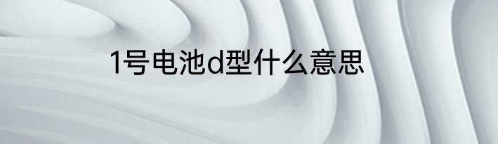 1号电池d型什么意思
