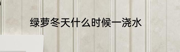 绿萝冬天什么时候一浇水