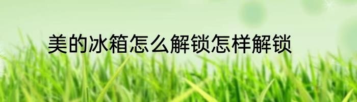 美的冰箱怎么解锁怎样解锁