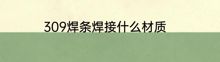 309焊条焊接什么材质