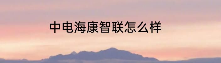 中电海康智联怎么样