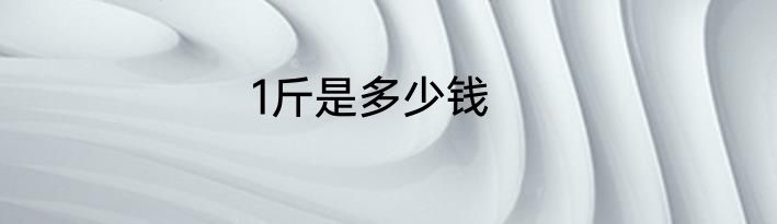 1斤是多少钱