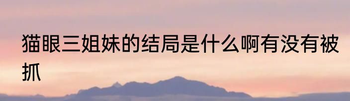 猫眼三姐妹的结局是什么啊有没有被抓