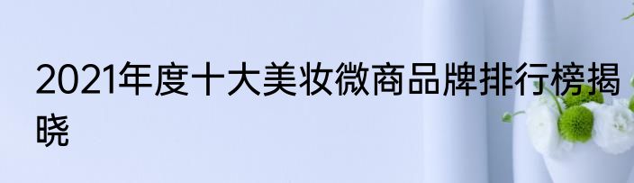 2021年度十大美妆微商品牌排行榜揭晓