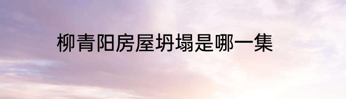 柳青阳房屋坍塌是哪一集