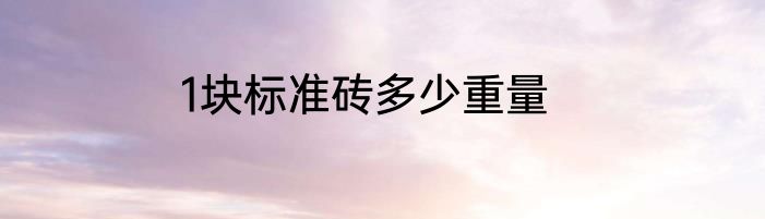 1块标准砖多少重量