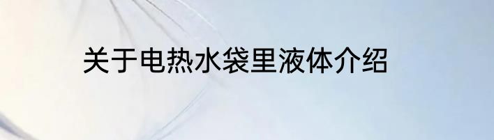 关于电热水袋里液体介绍