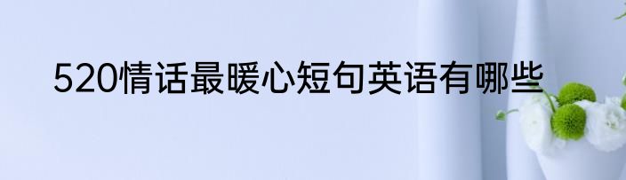 520情话最暖心短句英语有哪些