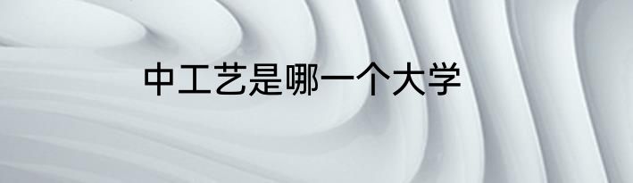中工艺是哪一个大学