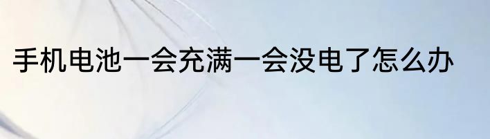 手机电池一会充满一会没电了怎么办
