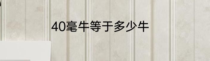 40毫牛等于多少牛
