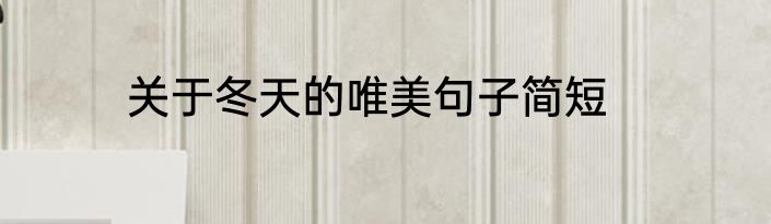 关于冬天的唯美句子简短