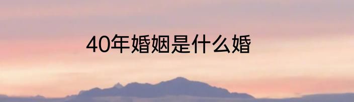 40年婚姻是什么婚