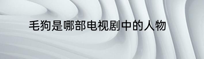毛狗是哪部电视剧中的人物