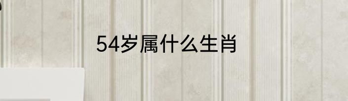 54岁属什么生肖