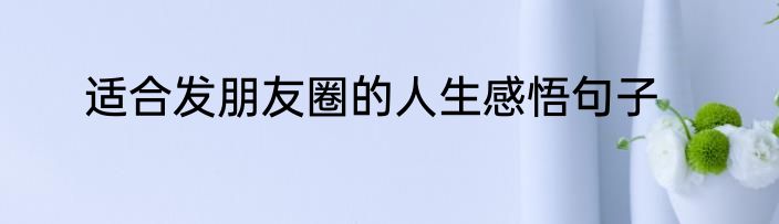 适合发朋友圈的人生感悟句子