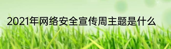 2021年网络安全宣传周主题是什么