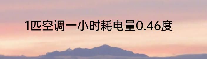 1匹空调一小时耗电量0.46度