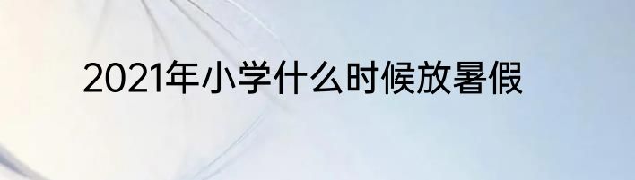 2021年小学什么时候放暑假