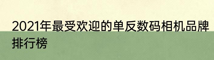 2021年最受欢迎的单反数码相机品牌排行榜