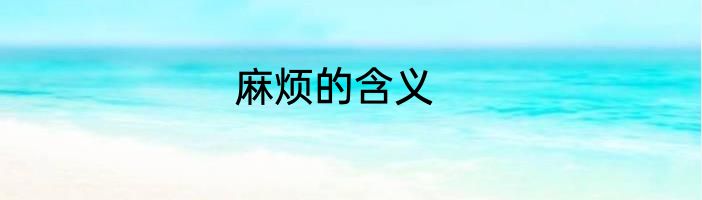 麻烦的含义