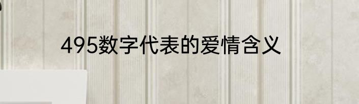 495数字代表的爱情含义