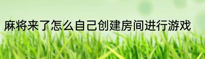 麻将来了怎么自己创建房间进行游戏