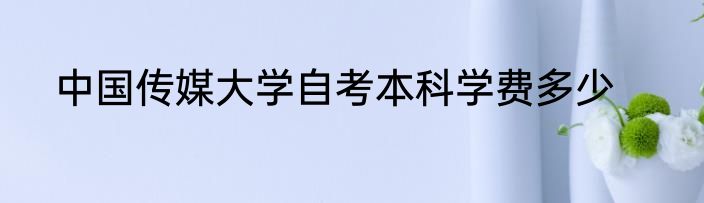 中国传媒大学自考本科学费多少