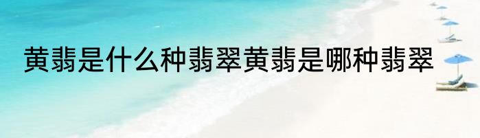 黄翡是什么种翡翠黄翡是哪种翡翠