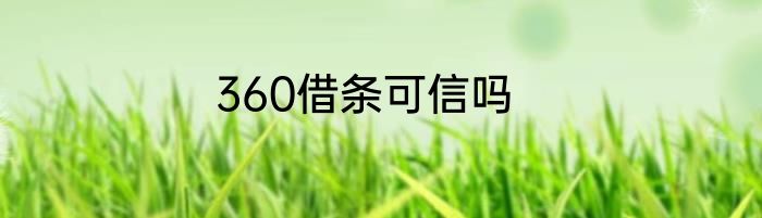 360借条可信吗