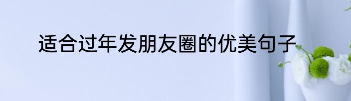 适合过年发朋友圈的优美句子