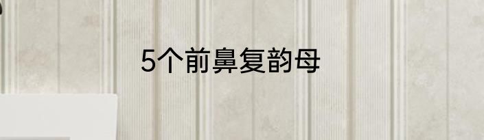 5个前鼻复韵母