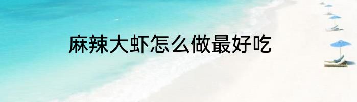 麻辣大虾怎么做最好吃