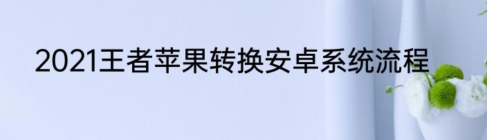 2021王者苹果转换安卓系统流程
