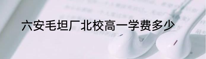 六安毛坦厂北校高一学费多少