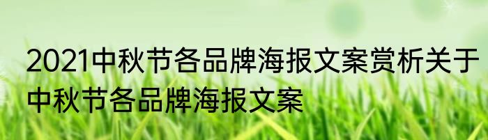 2021中秋节各品牌海报文案赏析关于中秋节各品牌海报文案