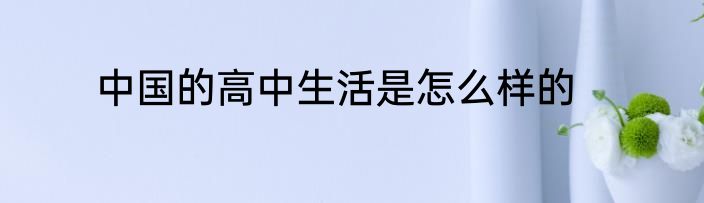 中国的高中生活是怎么样的