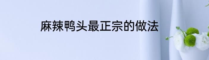 麻辣鸭头最正宗的做法