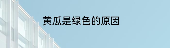 黄瓜是绿色的原因