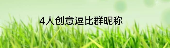 4人创意逗比群昵称