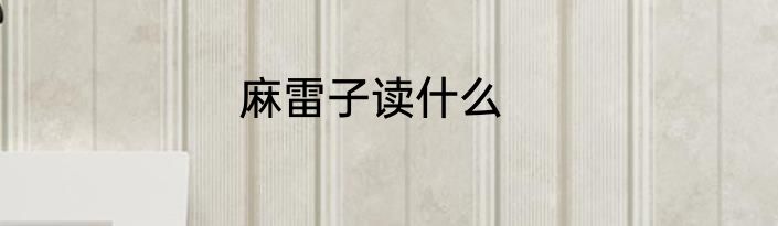 麻雷子读什么