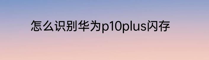 怎么识别华为p10plus闪存