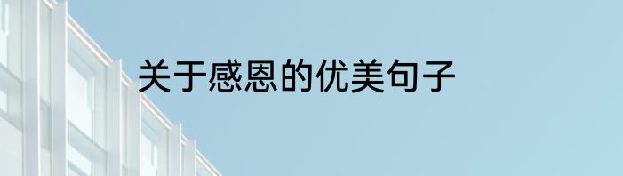 关于感恩的优美句子