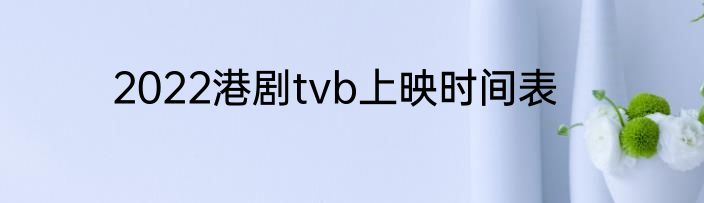 2022港剧tvb上映时间表
