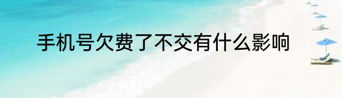 手机号欠费了不交有什么影响