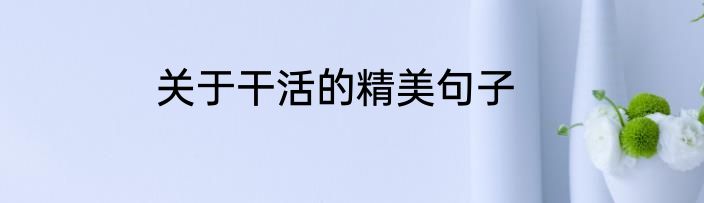 关于干活的精美句子