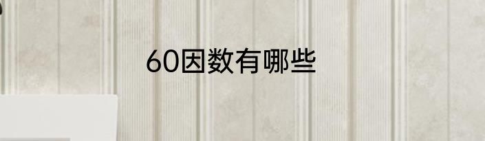 60因数有哪些