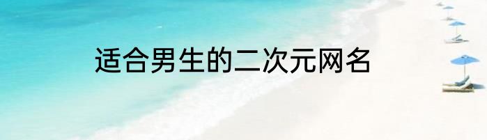 适合男生的二次元网名