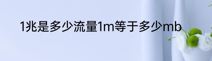 1兆是多少流量1m等于多少mb