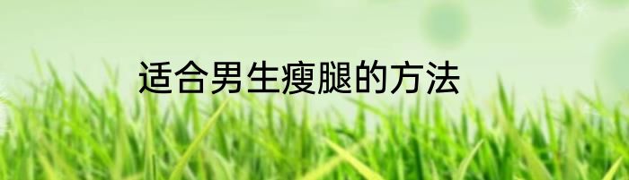 适合男生瘦腿的方法